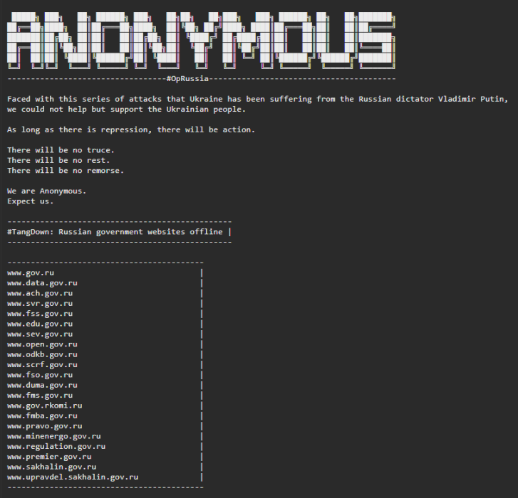 Anonymous faced with this series of attacks