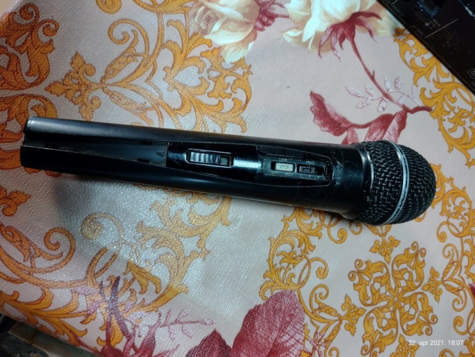 Old black microphone for singers